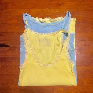 Lot of 2 American Eagle lace trim boyfriend tanks